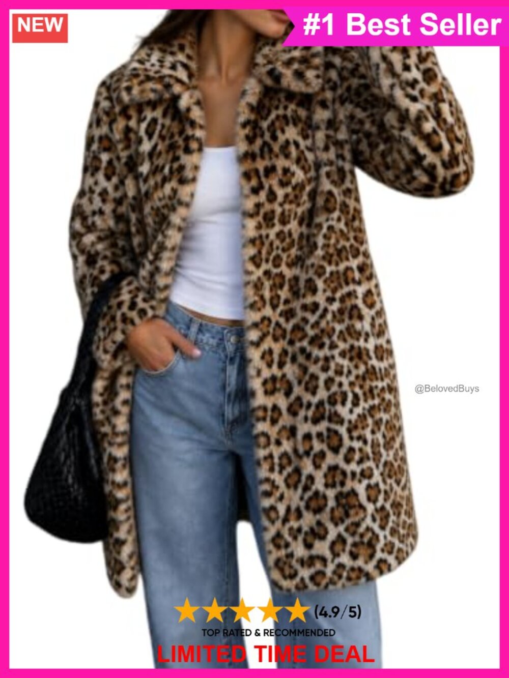 Faux Fur Long Winter Lined Fuzzy Fleece Coat Overcoat